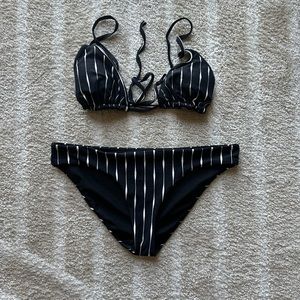 Billabong Black & White Striped Bikini